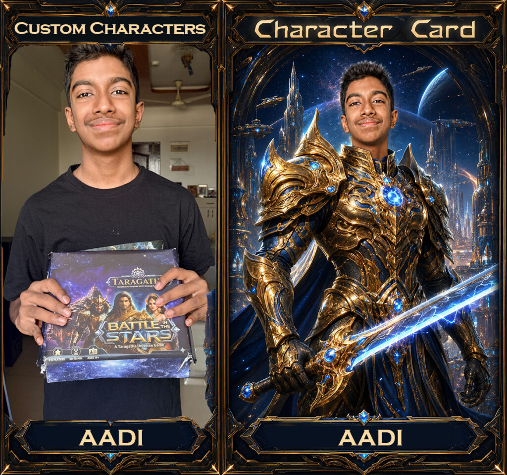 Aadi and His Custom Character Card