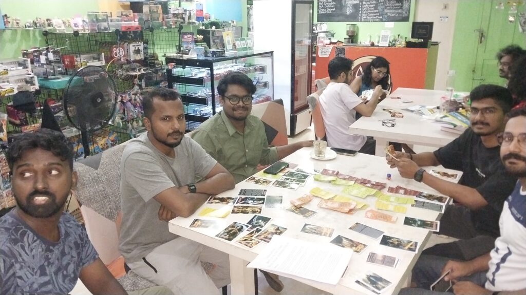March 17th playtesting at Playfest Trivandrum Eves Cafe